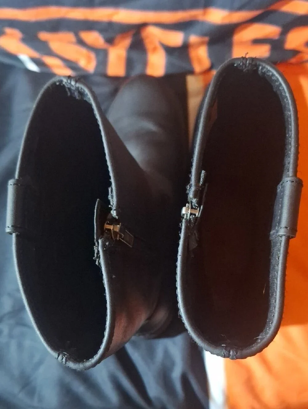 Harley-Davidson Black Leather Harness Zip Motorcycle Boots